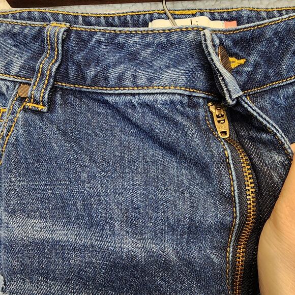 CAbi 100% Boyfriend Jeans Womens 12 34" Raw Hem Cropped Distressed Ripped 4152 - Picture 5 of 12